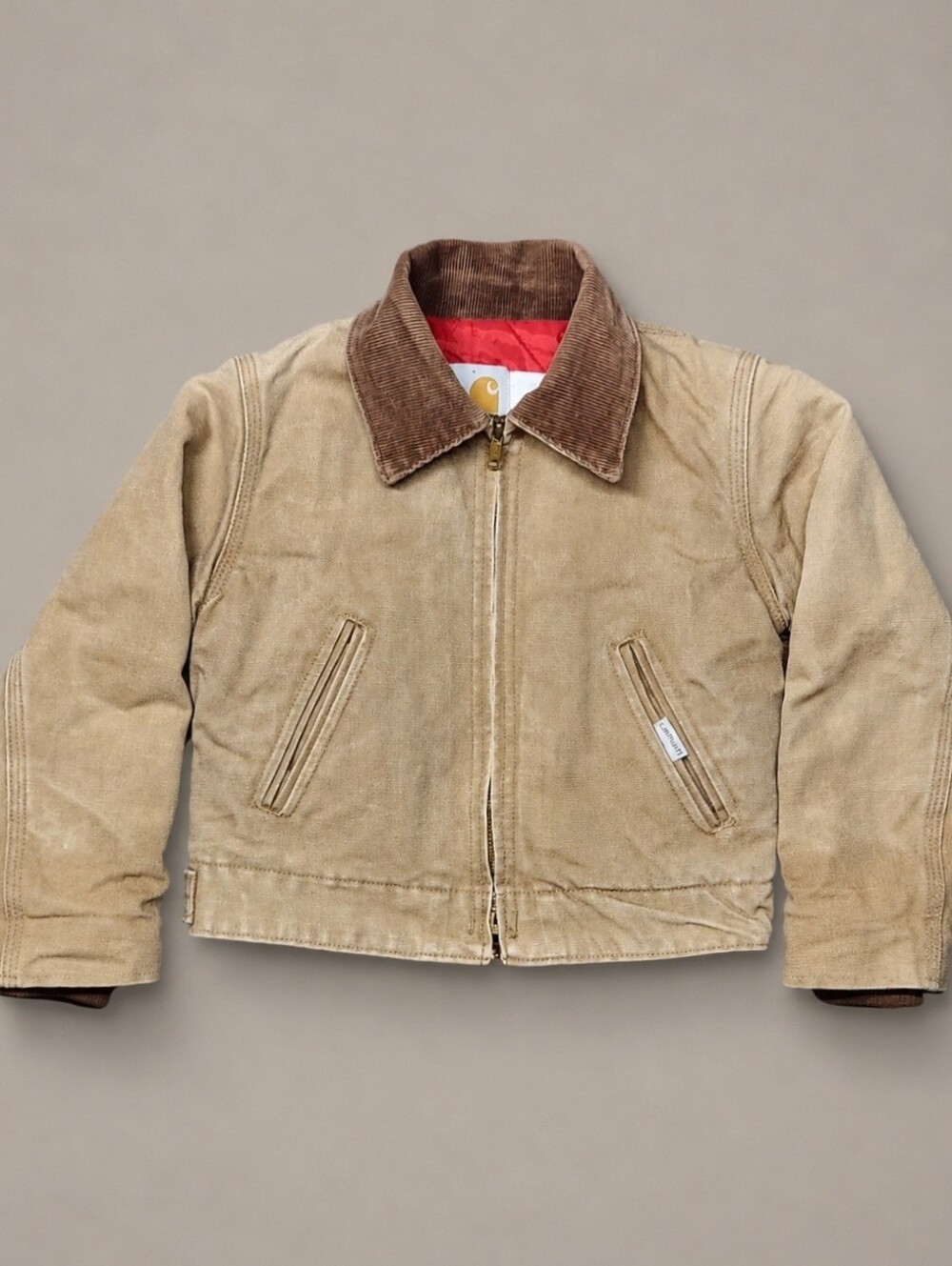 Vintage 1993 Carhartt JQ506 Youth 6 Detroit Jacket USA Brown Duck Workwear